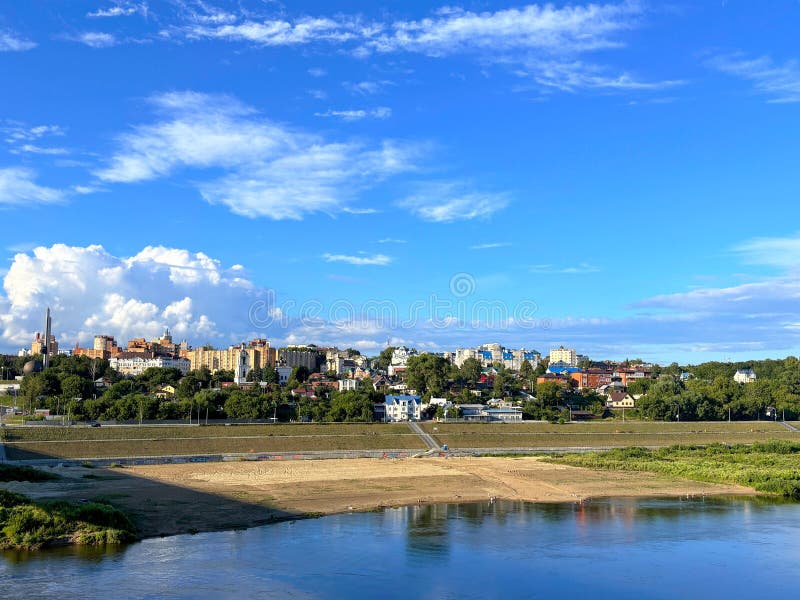 The Oka River in the City of Kaluga a River Flowing in the City of