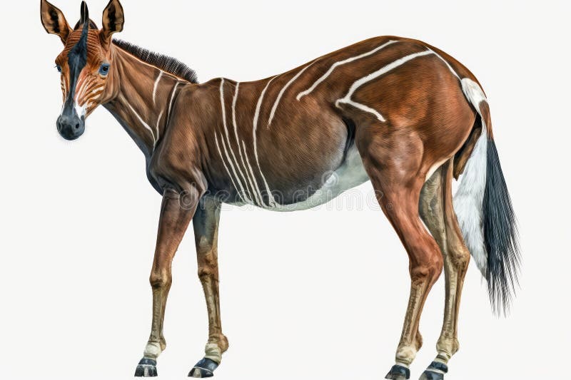 Okapi Watercolor, Close Up Predator Animals Wildlife. Ultra High