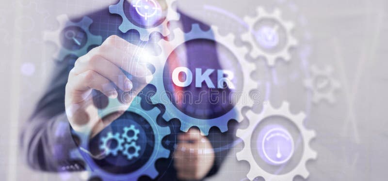 Okar. Zielsetzung. Unternehmensziel- und Fokuskonzepte stock abbildung
