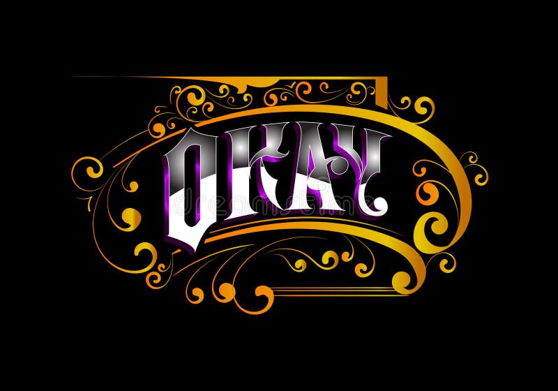 OKAY lettering custom style design vector illustration