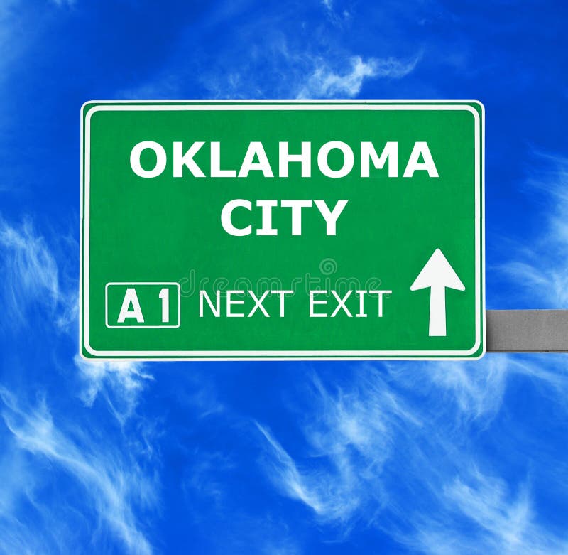 Oklahoma Road Sign Against Clear Blue Sky Stock Photo Image Of Metal