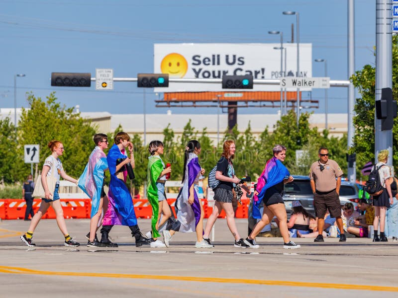 Many People Joining the Oklahoma City Pride Pridefest Parade Editorial