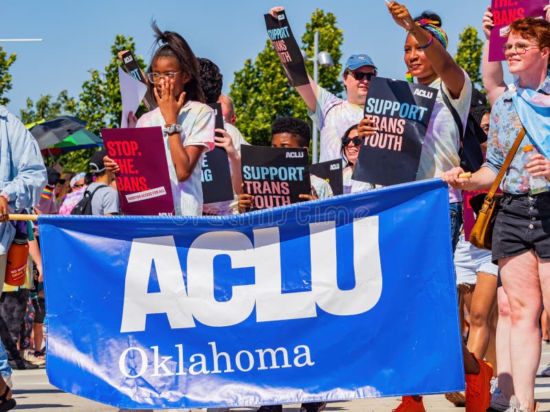 Sunny View of the Oklahoma City Pride Pridefest Parade Editorial