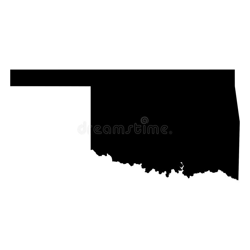 Oklahoma OK State Border USA Map Solid Stock Vector Illustration of