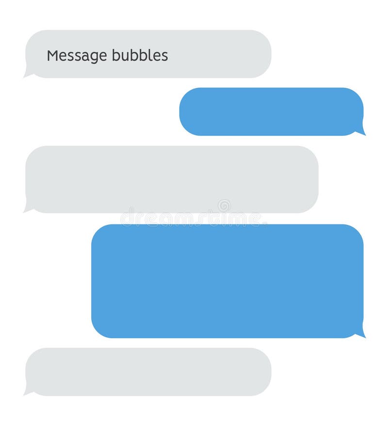 Okno konwersacji bąbelków wiadomości. interfejs wektora dymka mowy programu SMS ilustracja wektor