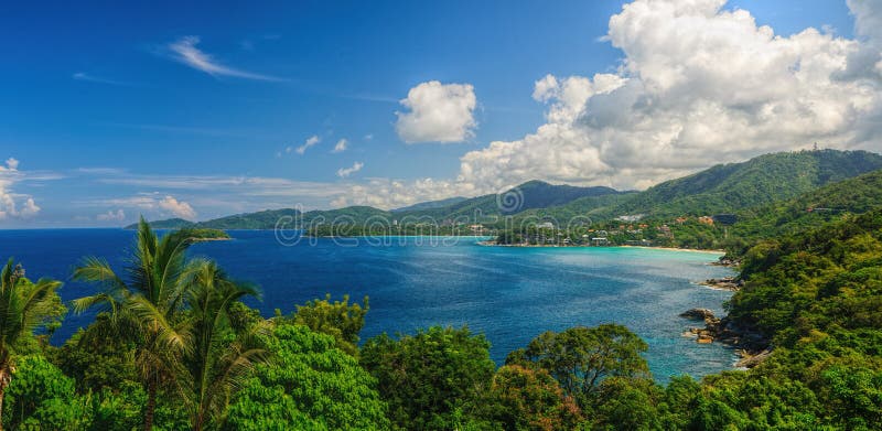 Oko panorama Phuket linia brzegowa obrazy royalty free Oko panorama Phuket linia brzegowa obrazy royalty free