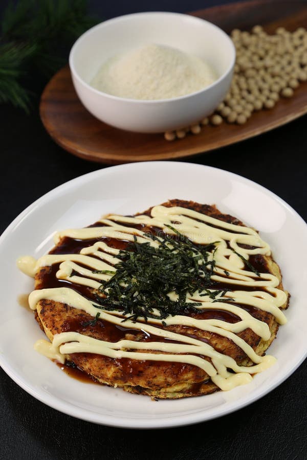 Okonomiyaki Japanese Pancake Stock Image Image of isolated, white 127122859