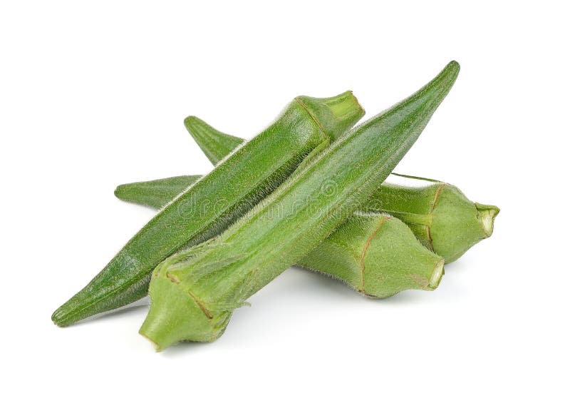 Okra on white background stock photo. Image of vegetable - 113100254