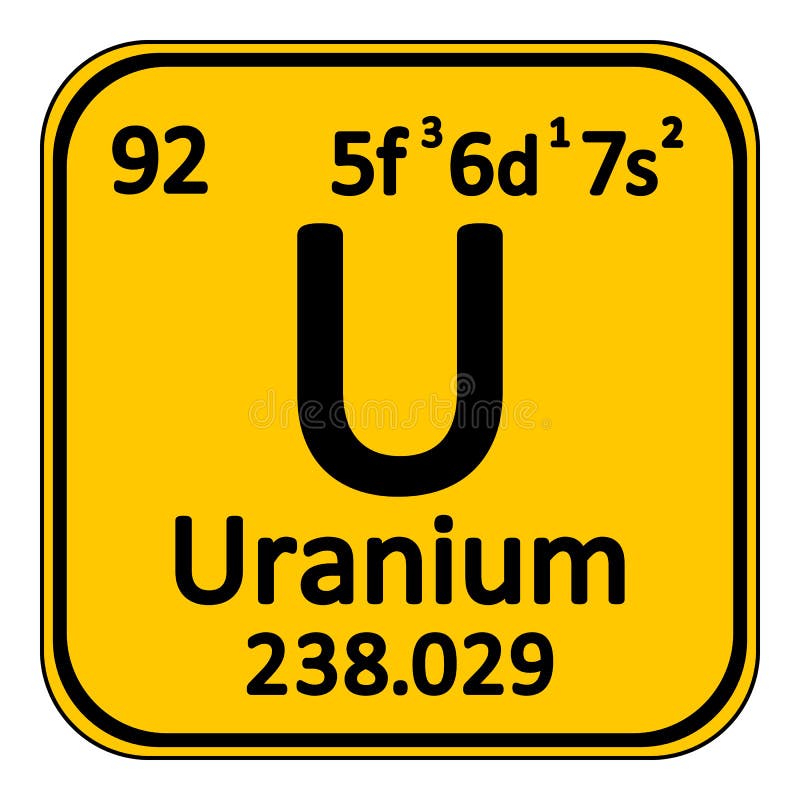 Okresowa stołowego elementu uranu ikona