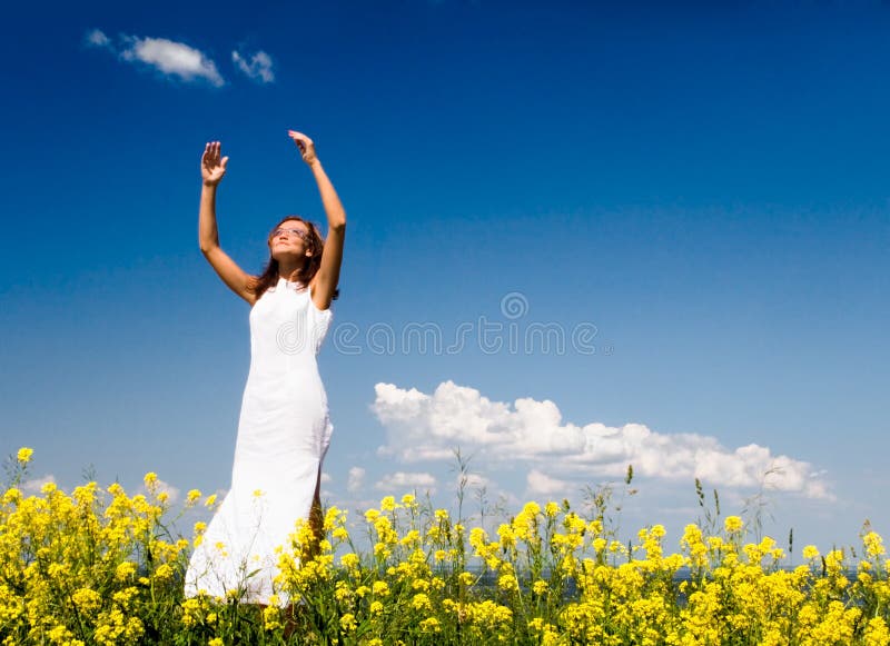 Woman in white. Woman in white