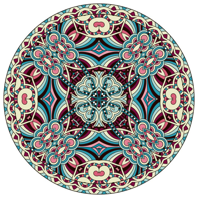 Okrąg koronki ornament, round ornamentacyjny geometryczny royalty ilustracja Okrąg koronki ornament, round ornamentacyjny geometryczny royalty ilustracja