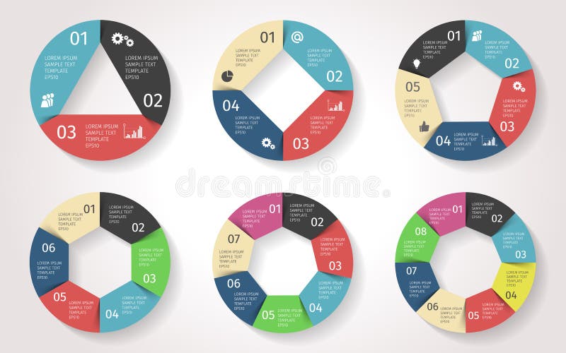 Okrąg strzała infographic Wektorowy szablon w papieru stylu ilustracja wektor Okrąg strzała infographic Wektorowy szablon w papieru stylu ilustracja wektor