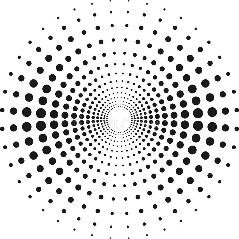 Okrąg z kropkami dla projekta projekta Halftone skutka wektoru ilustracja ilustracji