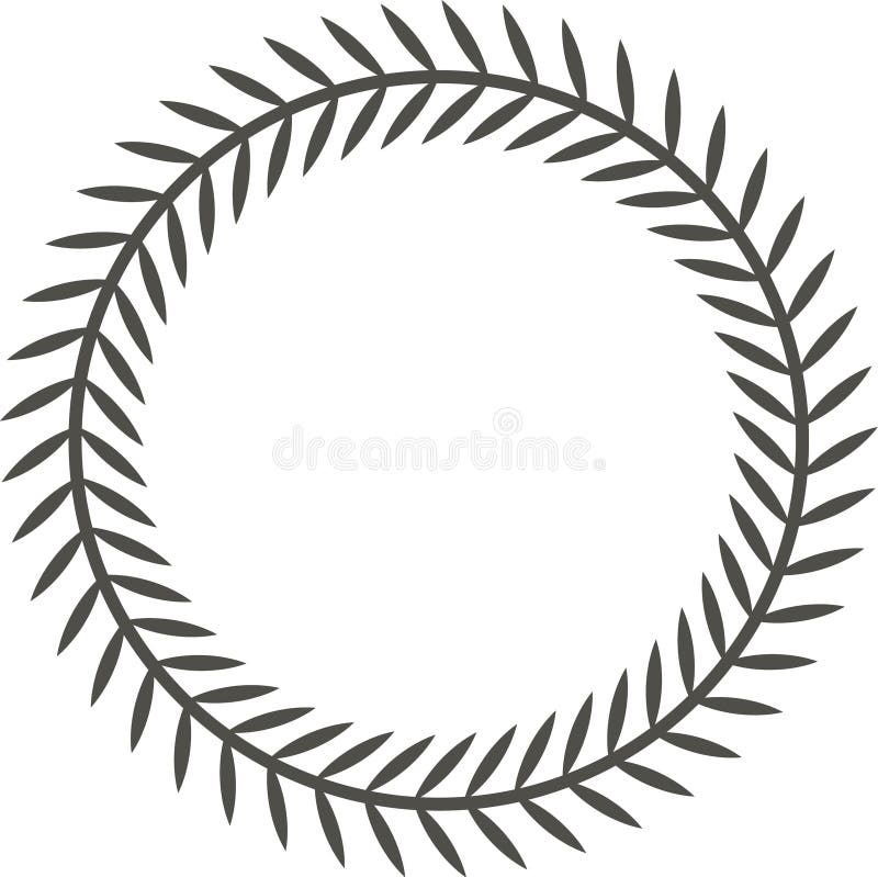 Okrągły wieniec laureata z małymi liśćmi tworzący elegancką ramę dekoracyjną. Idealnie nadaje się do minimalizmu ilustracji