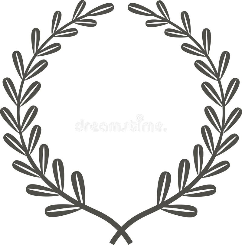 Okrągły wieniec laureata z małymi liśćmi tworzącymi piękną i elegancką ramę dekoracyjną idealną do logo nagród lub ilustracja wektor
