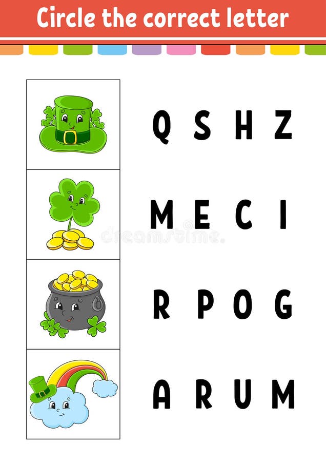 Okrąż właściwą literę. arkusz programu edukacyjnego. gra edukacyjna dla dzieci. st. dzień patriarchów. strona aktywności koloru. k ilustracja wektor
