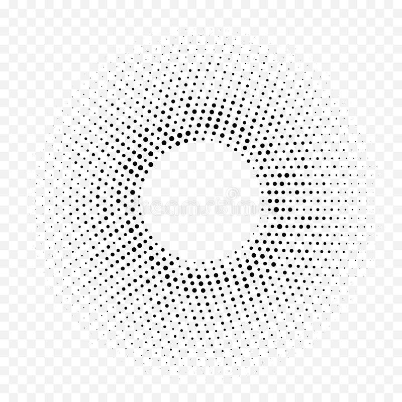 Okręgu halftone gradientu geometrycznego kropkowanego wzoru tekstury wektorowy abstrakcjonistyczny biały minimalny tło ilustracji
