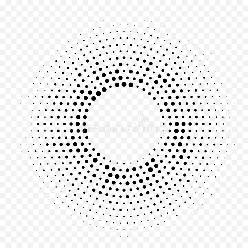 Okręgu halftone gradientu geometrycznego kropkowanego wzoru tekstury wektorowy abstrakcjonistyczny biały minimalny tło royalty ilustracja Okręgu halftone gradientu geometrycznego kropkowanego wzoru tekstury wektorowy abstrakcjonistyczny biały minimalny tło royalty ilustracja