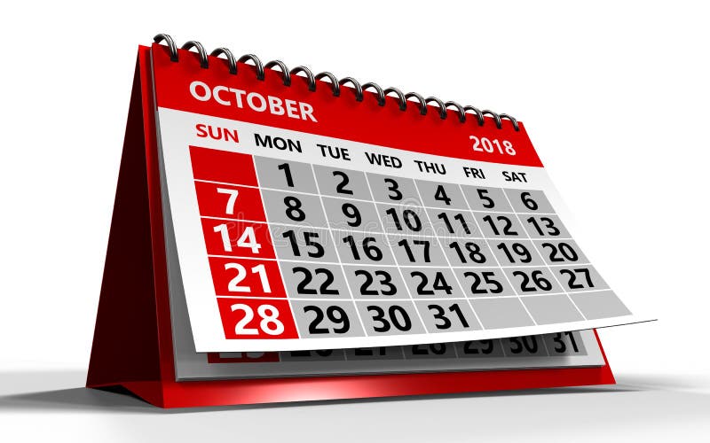 Am 21  Oktober  Kalender  3d stock abbildung Illustration 