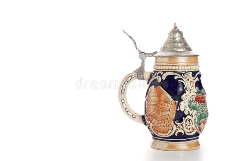 Traditional ceramic beer stein from Germany. Traditional ceramic beer stein from Germany.