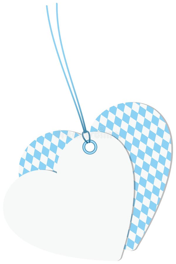 Oktoberfest Diamond Pattern Light Blue And för två Hangtagshjärtor vit stock illustrationer Oktoberfest Diamond Pattern Light Blue And för två Hangtagshjärtor vit stock illustrationer