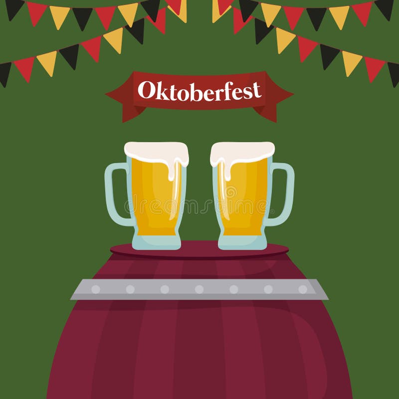 Oktoberfest-Festivaldesign mit Ikone vectot ilustration lizenzfreie abbildung