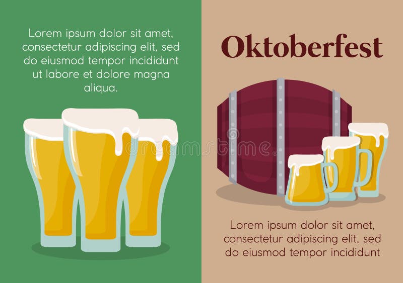 Oktoberfest-Festivaldesign mit Ikone vectot ilustration lizenzfreie abbildung