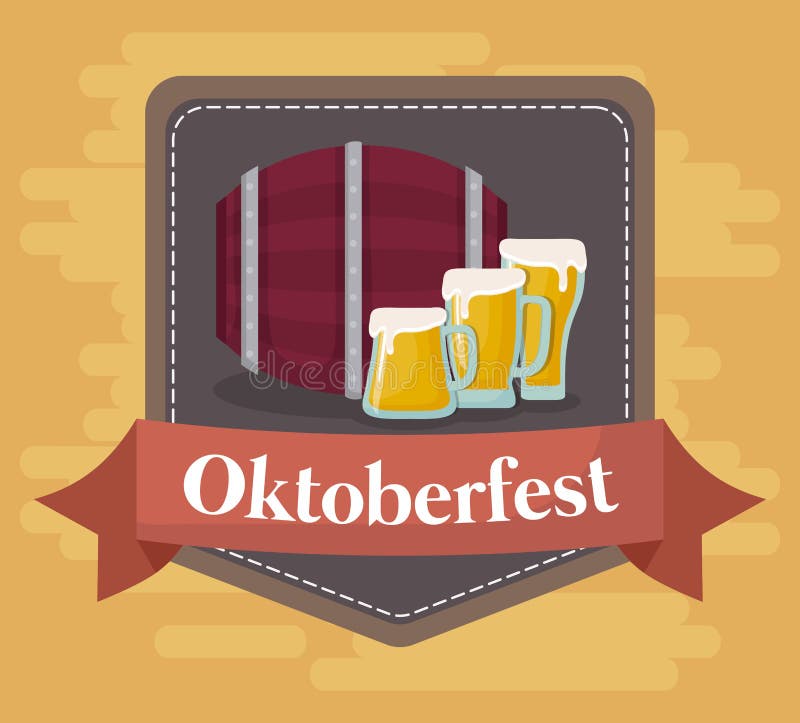 Oktoberfest-Festivaldesign mit Ikone vectot ilustration vektor abbildung