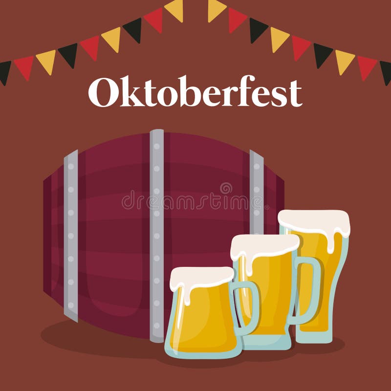 Oktoberfest-Festivaldesign mit Ikone vectot ilustration stock abbildung