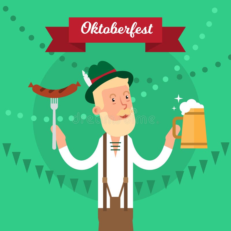 Oktoberfest traditional festival party concept vector illustration poster. National celebration holiday graphic design. royalty free illustration Oktoberfest traditional festival party concept vector illustration poster. National celebration holiday graphic design. royalty free illustration