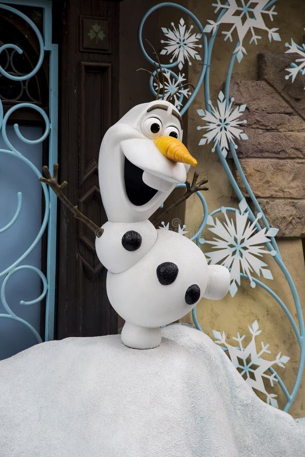 Olaf von gefrorenem an Erholungsort Hongs Kong Disneyland