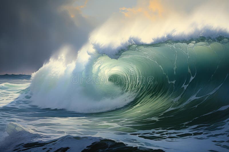 Olas de calma oceánica con besos solares. generar ai imágenes de archivo libres de regalías