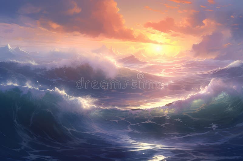 Olas de calma oceánica. generar ai fotografía de archivo