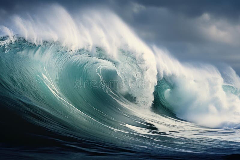 Olas nubladas de calma oceánica. generar ai fotografía de archivo