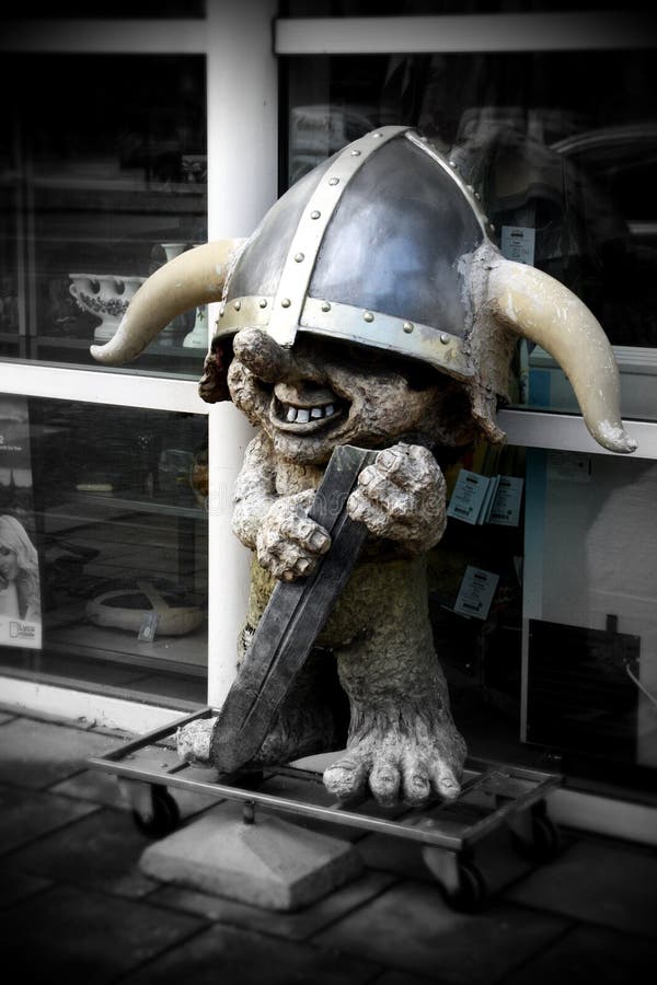 Malmö, Sweden; 02 15 2016. A fun troll figure to attract tourists to the store. Malmö, Sweden; 02 15 2016. A fun troll figure to attract tourists to the store.