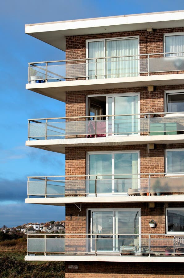 Old 1960 S Style Apartment Block of Flats Stock Image Image of