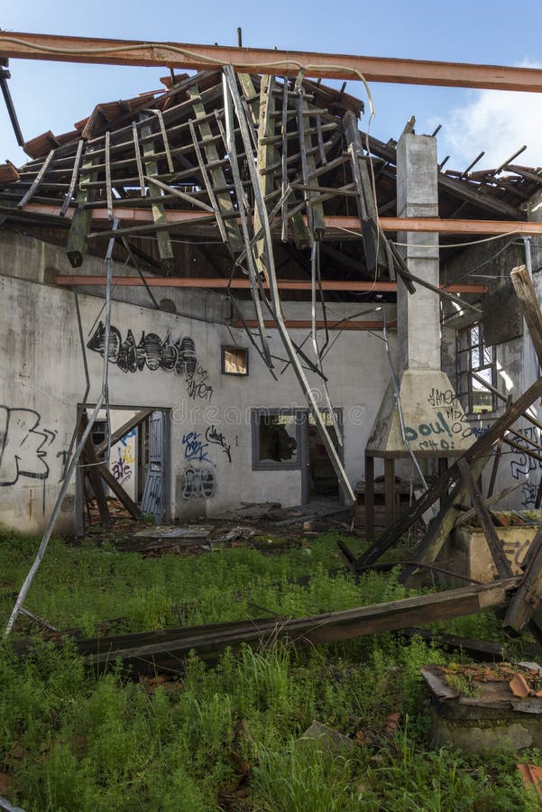Old abandoned building interior stock images