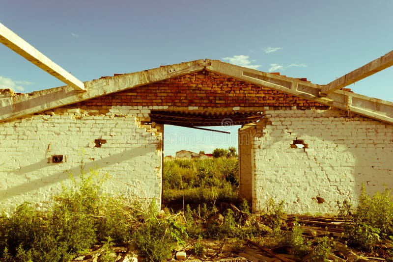 Old abandoned building in ruins, evictions and