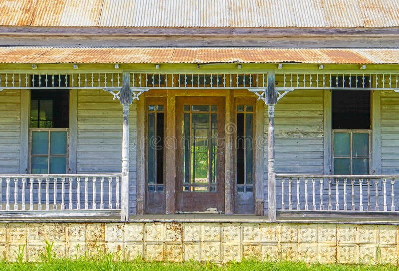 Old Abandoned Country Farm House Front Door and Porch