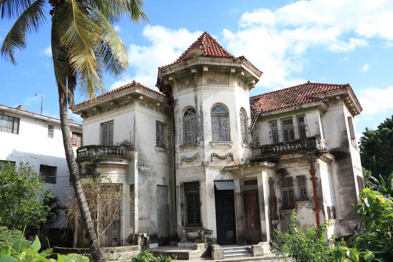 Old abandoned house closeup in Havana