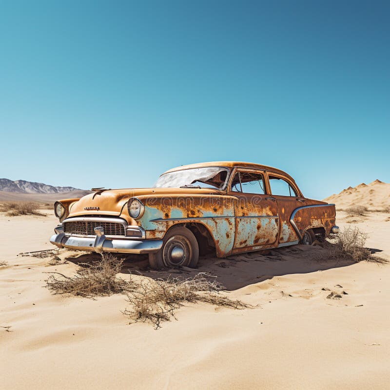 Abandoned Car Desert Stock Illustrations – 348 Abandoned Car Desert ...