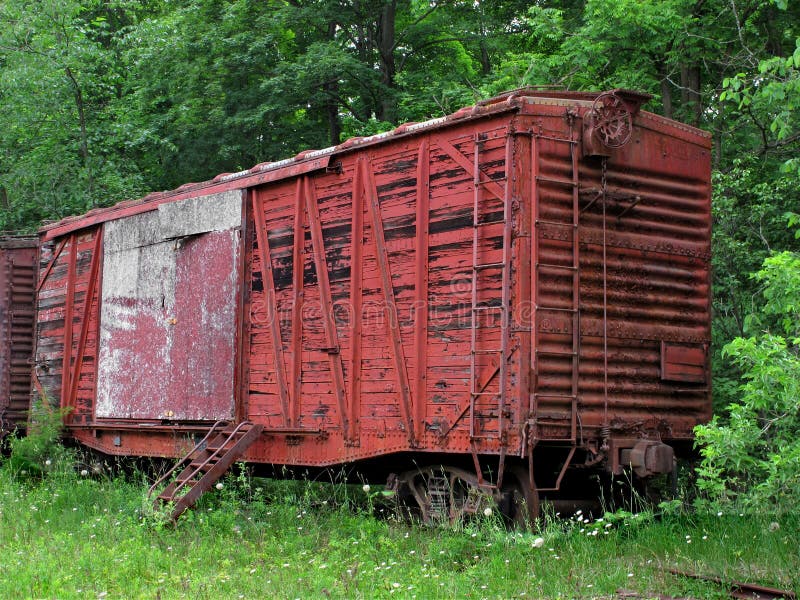 Old abandoned train boxcar stock image. Image of weathered 25379833