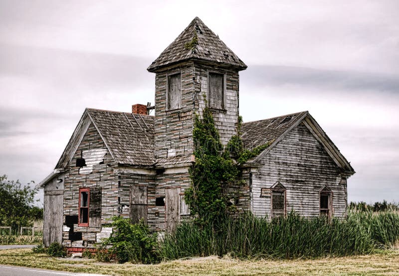 Old abandoned Vacant Empty Church Hall Building stock photo Old abandoned Vacant Empty Church Hall Building stock photo