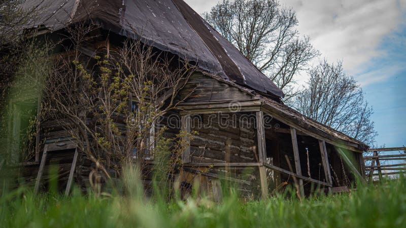 Abandoned village in the forest stock photography