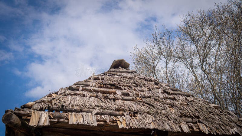 Abandoned village in the forest stock image