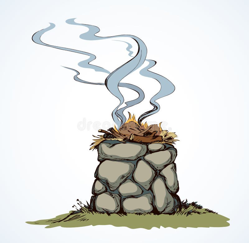Stone Altar. Vector Drawing Stock Vector - Illustration of gift, bible