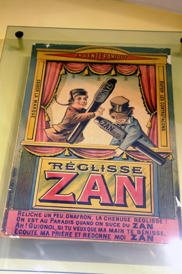 Old Advertisement for Zan Liquorice with the Guignol Theater at the Haribo  Museum in Uzes Editorial Stock Photo - Image of business, brand: 161978133