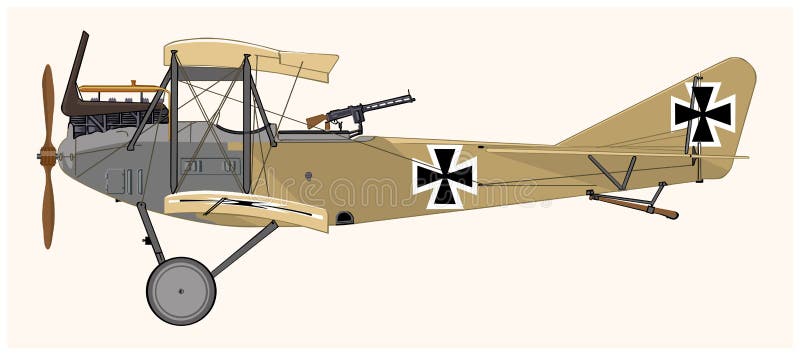 Old aeroplane, albatros : Vector