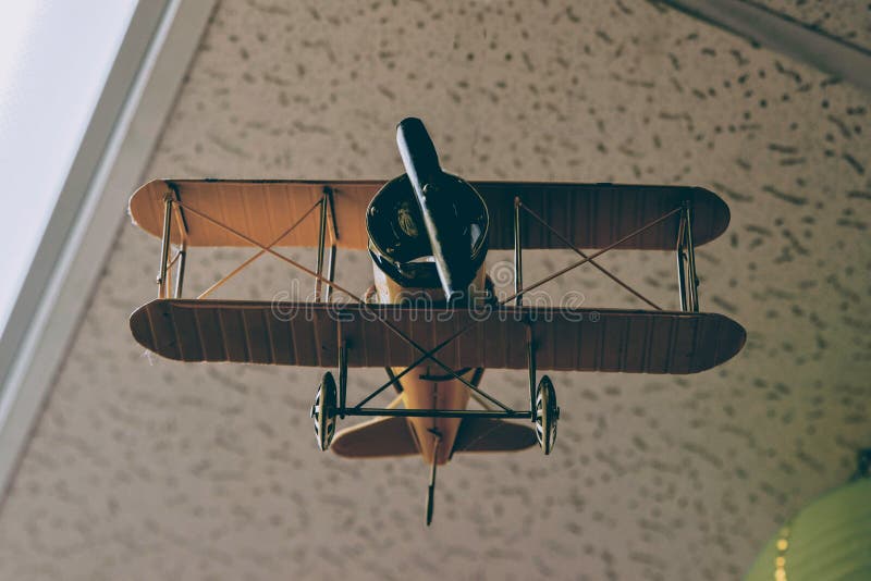 Old Airplane Model Hanging on a Ceiling Stock Photo Image of flight