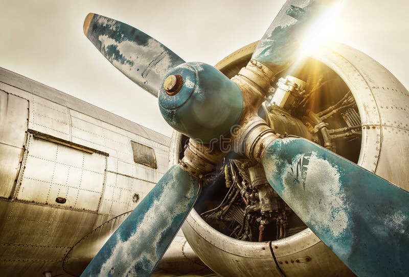 Old airplane stock photography